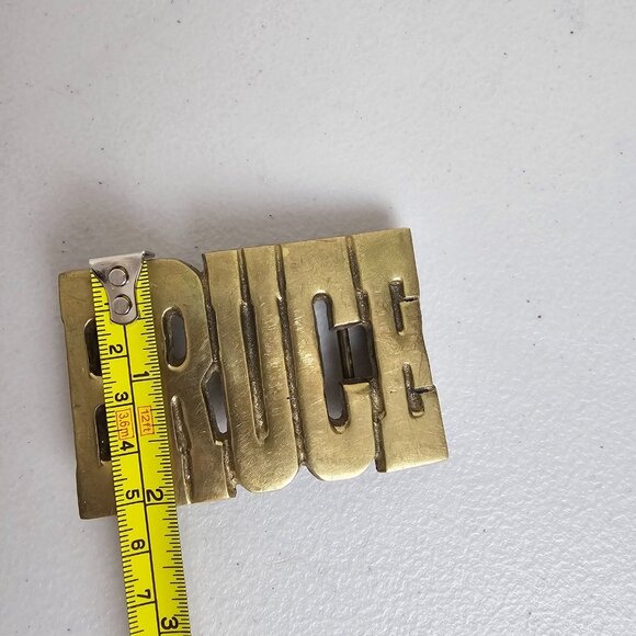 Vintage BRUCE Name Belt Buckle Solid Brass Taiwan Novelty - Picture 6 of 6